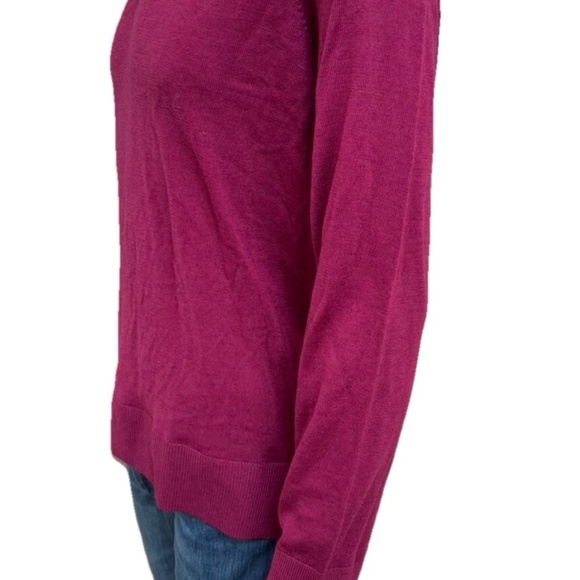 Katherine Barclay 100% Merino Extra Fine Wool Crewneck Sweater Raspberry Brown - Picture 3 of 7